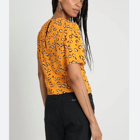 Colorful Neon Leopard Print Button Blouse - Picture 2 of 11